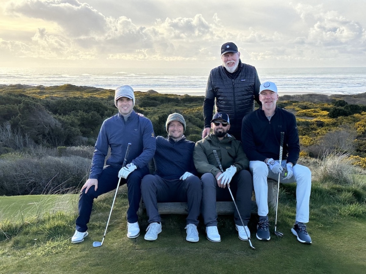 Hideout members together on a golf trip to Bandon Dunes